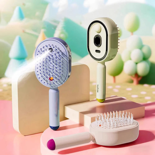 2-in-1 Massagekamm mit Pflegespray-Funktion