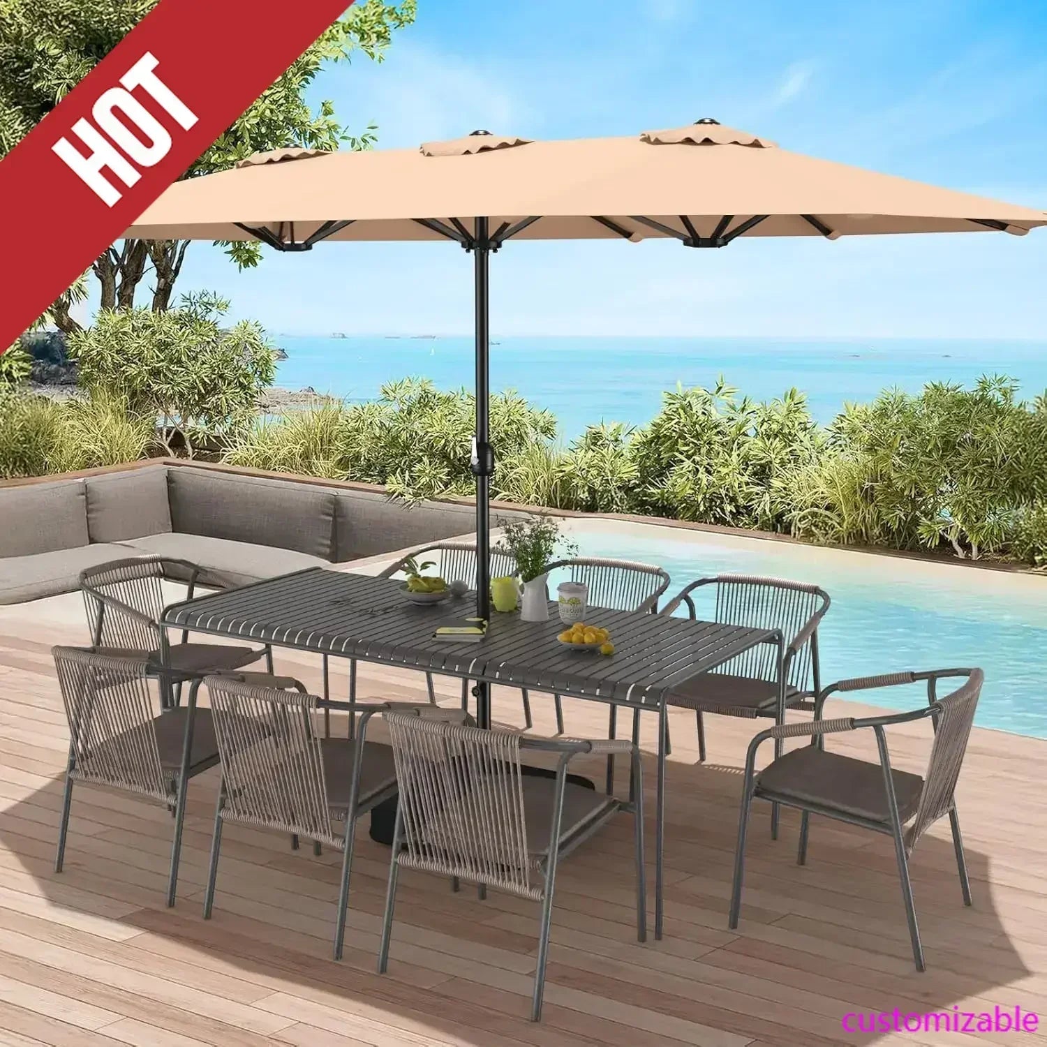 Großer Terrassenschirm 4,27 m – Sonnenschutz XXL