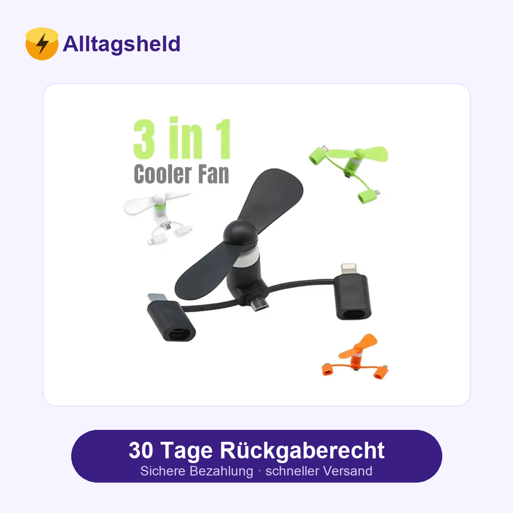 Mini-Ventilator für unterwegs (Micro-USB)
