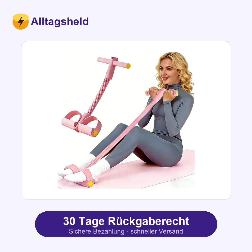 Bauchtrainer mit 6 Zugbändern – Core & Beine