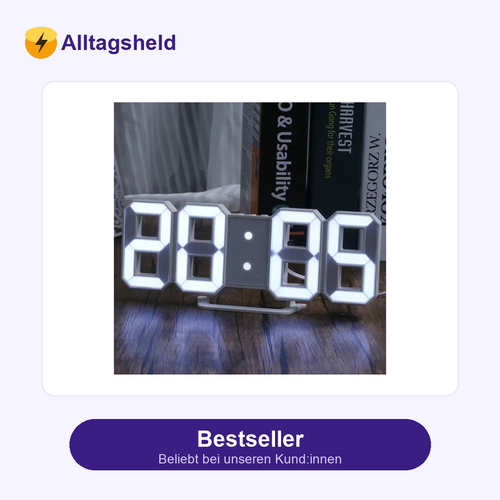 3D-LED-Digitalwecker mit Wanduhr-Funktion